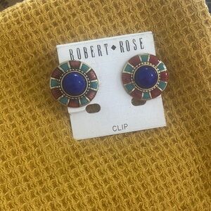 Robert Rose Multicolor Clip Earrings